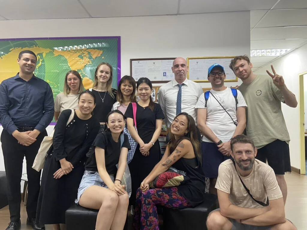 English students and teachers together in Bangkok language school